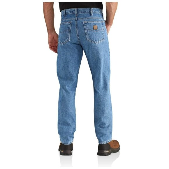 Carhartt NWT Mens Blue Denim Tapered Leg Jeans Straight Traditional Fit Sz 42x36 - Picture 2 of 8